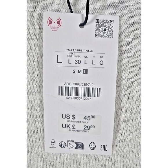 NWT ZARA Linen Blend Knit Sweater Ecru Size L Large Women's Lightweight Pullover - Picture 3 of 13